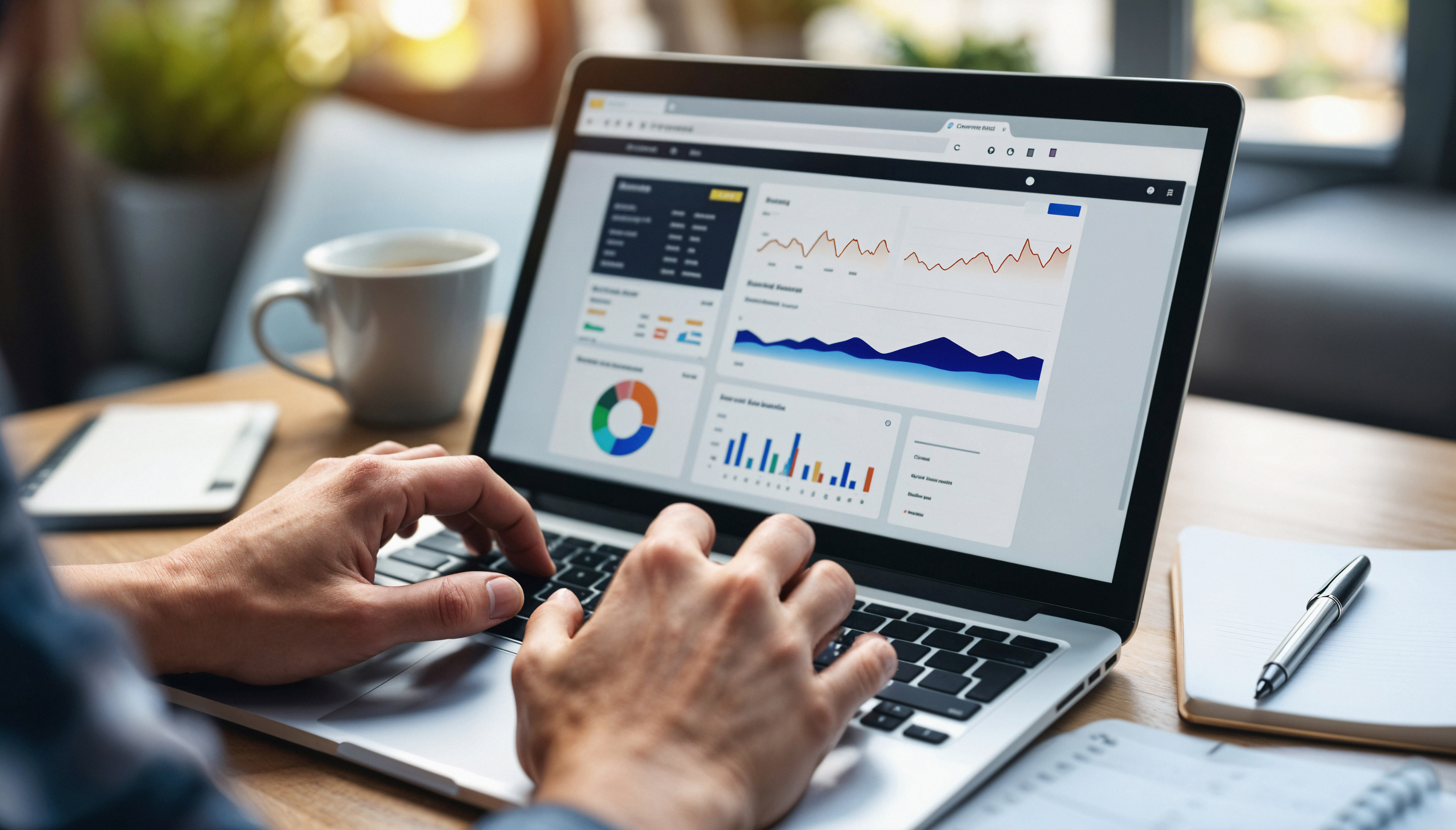 Analistas trabalhando com dashboards em múltiplos monitores